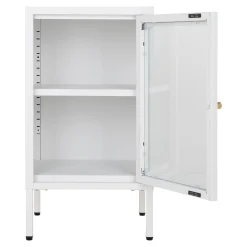 Weißer Dalby-Schrank mit Glastür