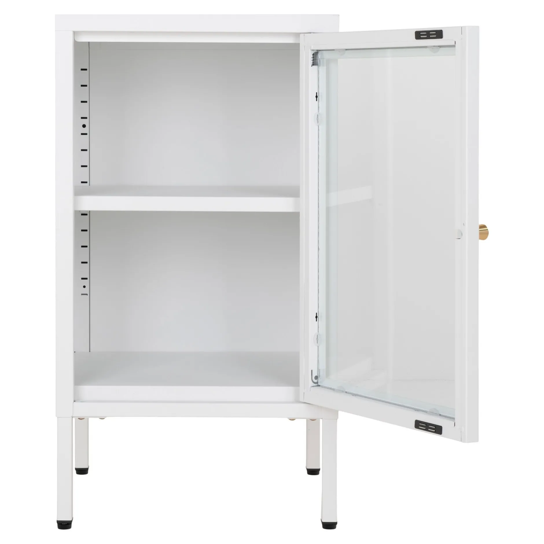 Weißer Dalby-Schrank mit Glastür