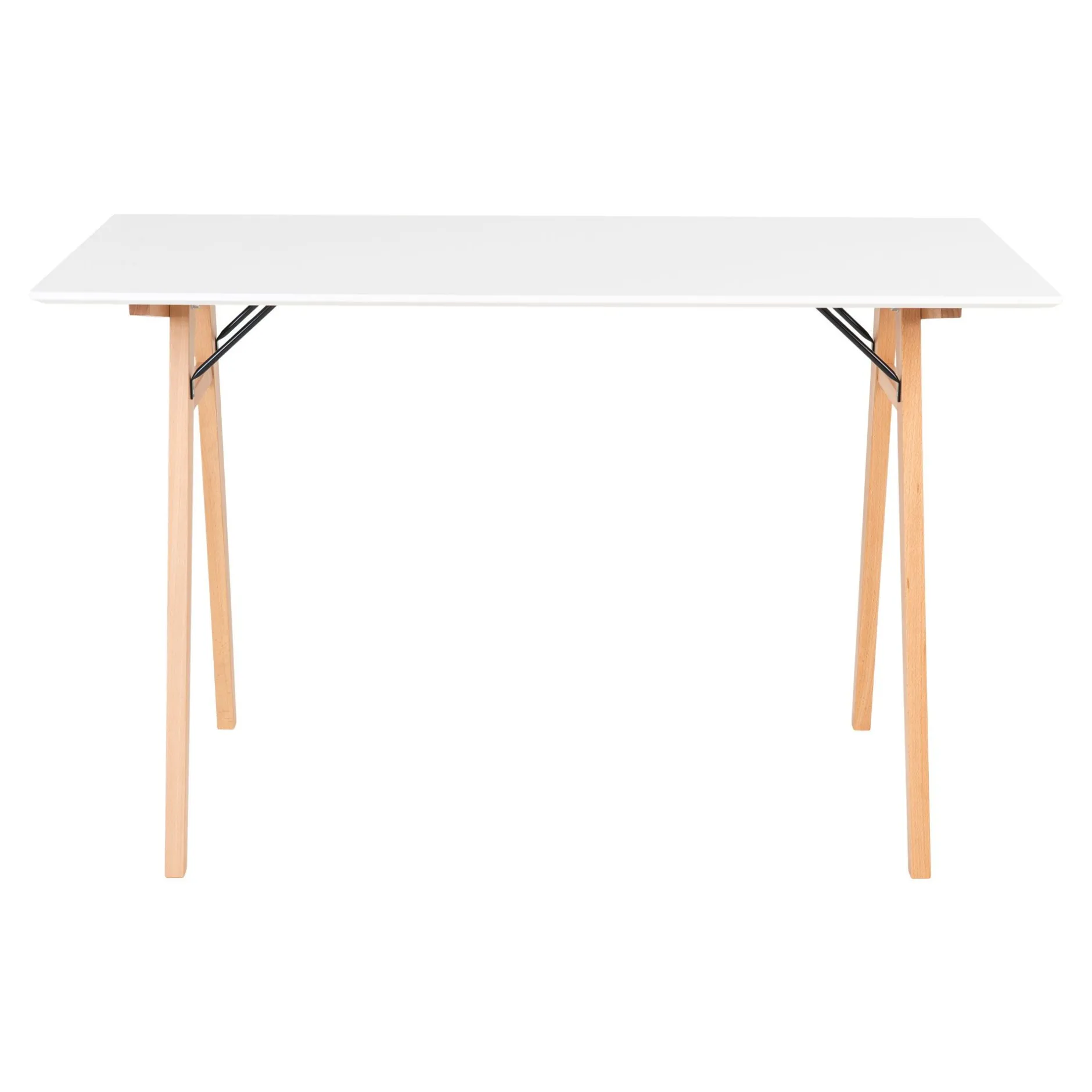 Weißer Vojens-Schreibtisch - 120x60x75 cm | MDF, Rubberwood