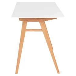 Weißer Vojens-Schreibtisch - 120x60x75 cm | MDF, Rubberwood