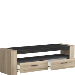 Wohnzimmer Shane-Kronberg Eiche/Sidewalk schwarz