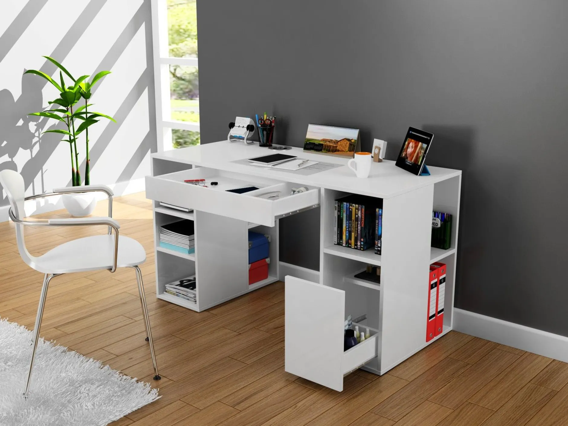 Wood Fashion Study Desk | 18mm Dicke | Weiß