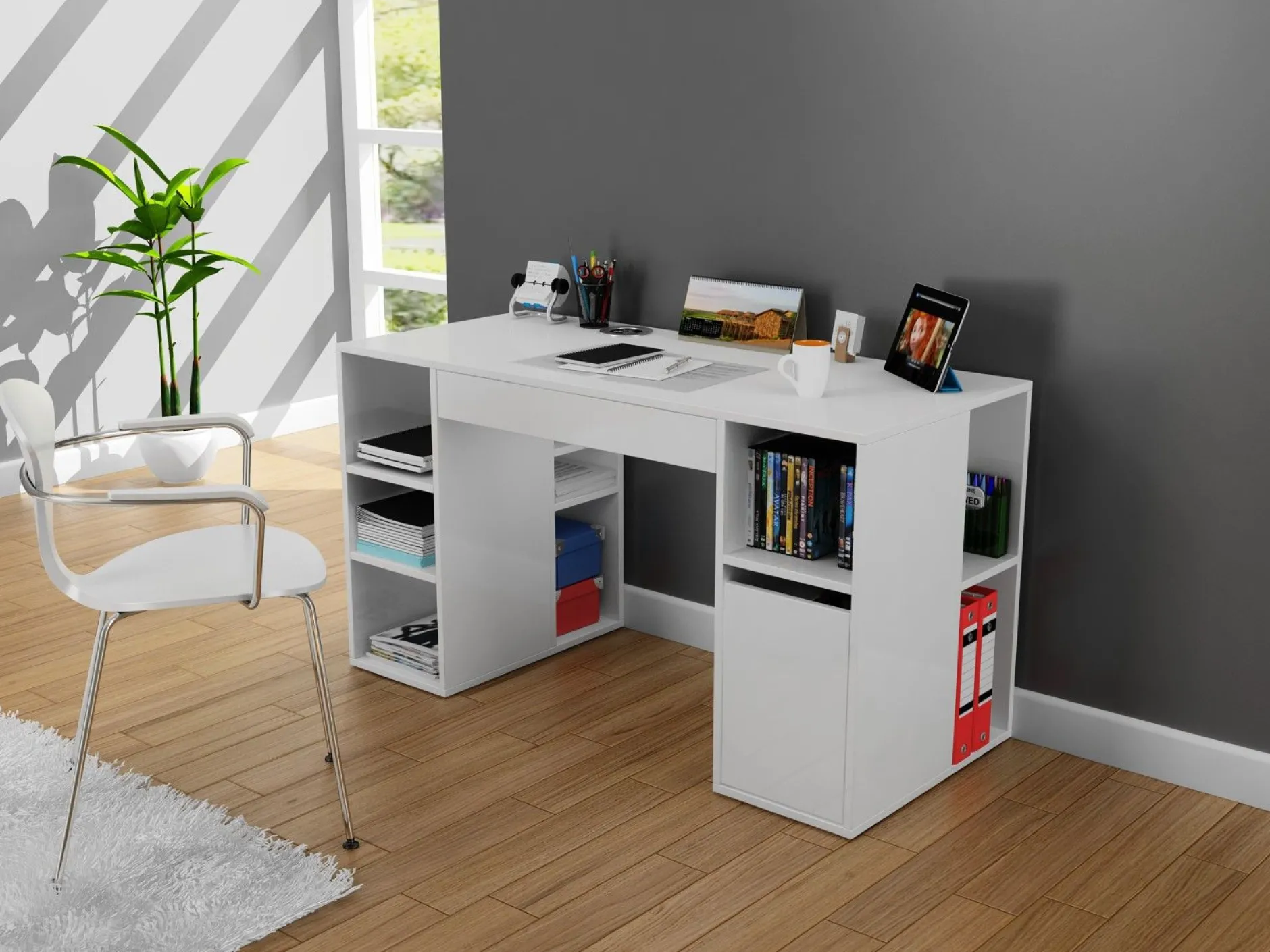 Wood Fashion Study Desk | 18mm Dicke | Weiß