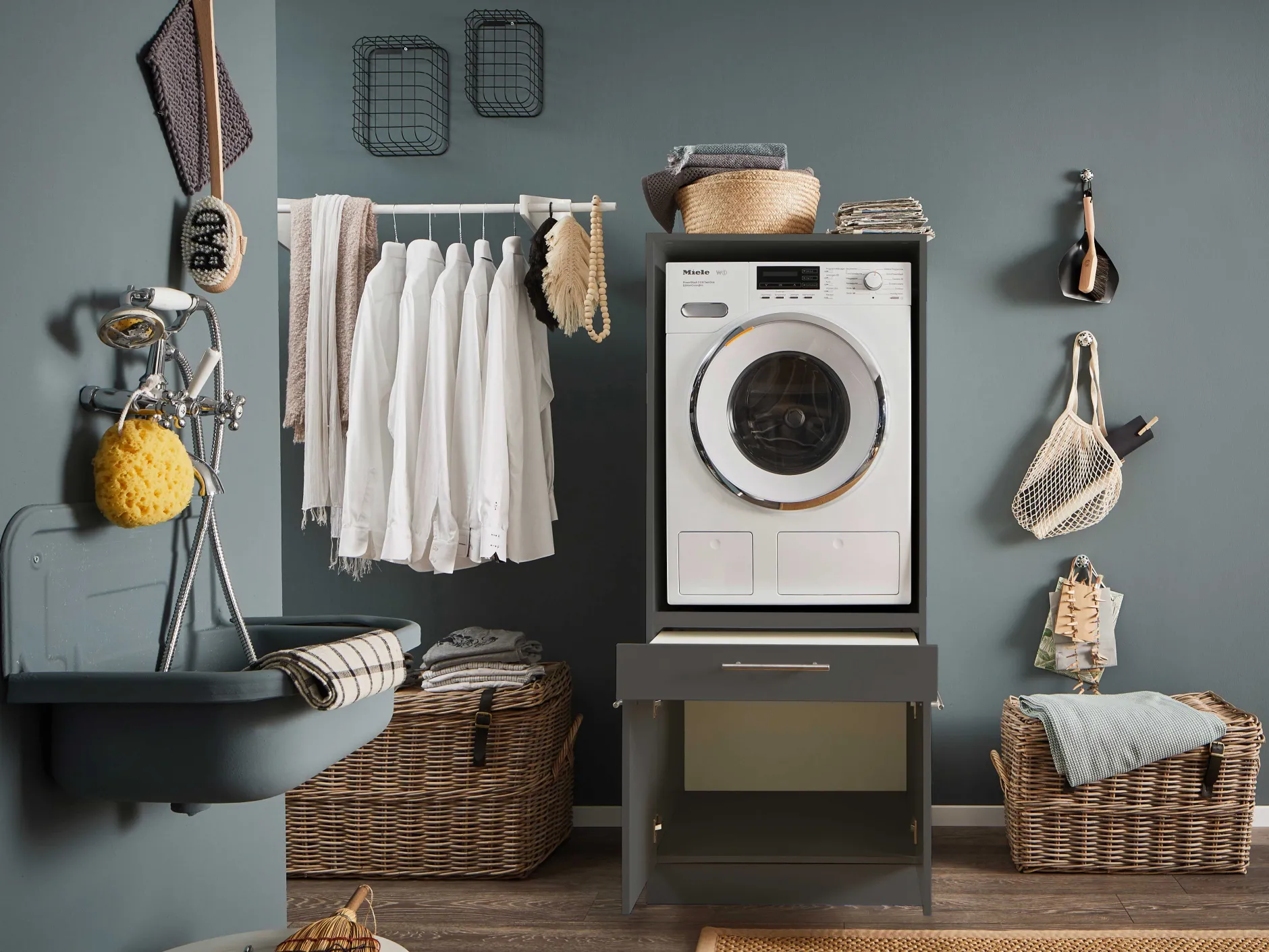 Wäscheschrank Laundreezy | 68 x 68 x 162 cm | Anthrazit