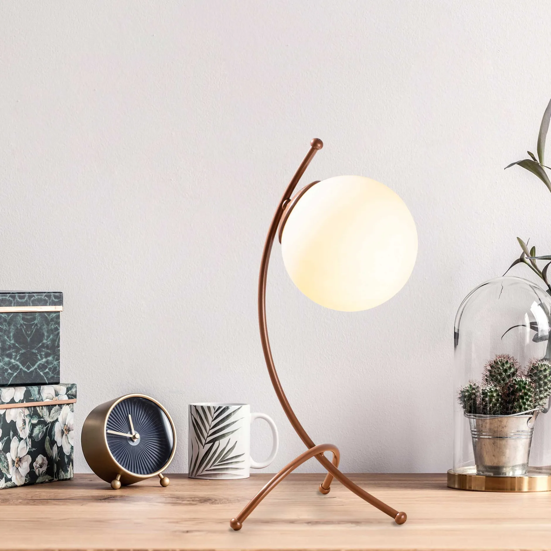 Yay Tischlampe | EISENKÖRPER | Weiß, Kupfer