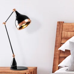 Yıldo Tischlampe | METALLGEHÄUSE | Schwarz, Kupfer