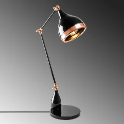 Yıldo Tischlampe | METALLGEHÄUSE | Schwarz, Kupfer