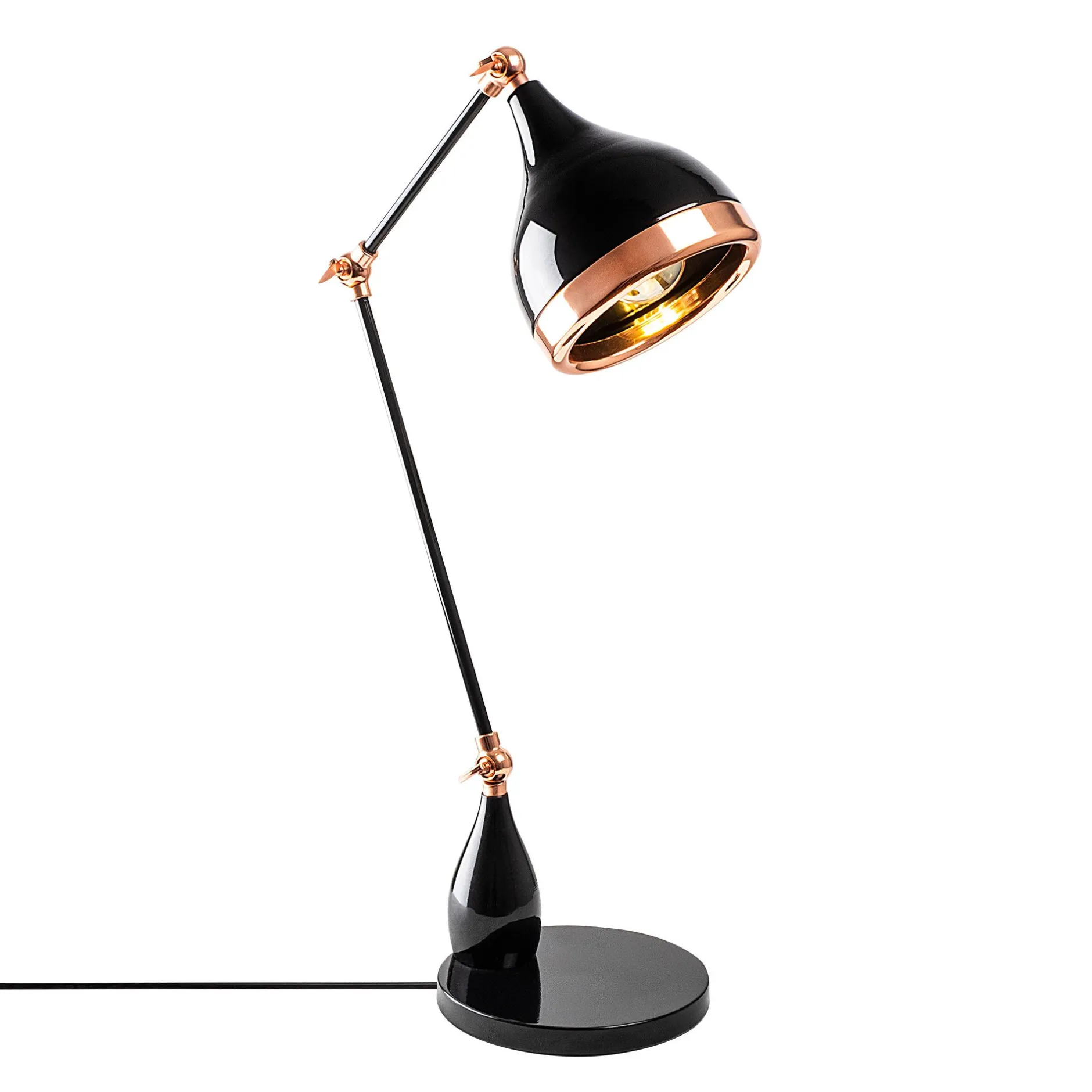 Yıldo Tischlampe | METALLGEHÄUSE | Schwarz, Kupfer