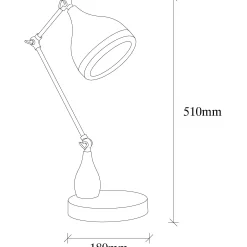 Yıldo Tischlampe | METALLGEHÄUSE | Schwarz, Kupfer