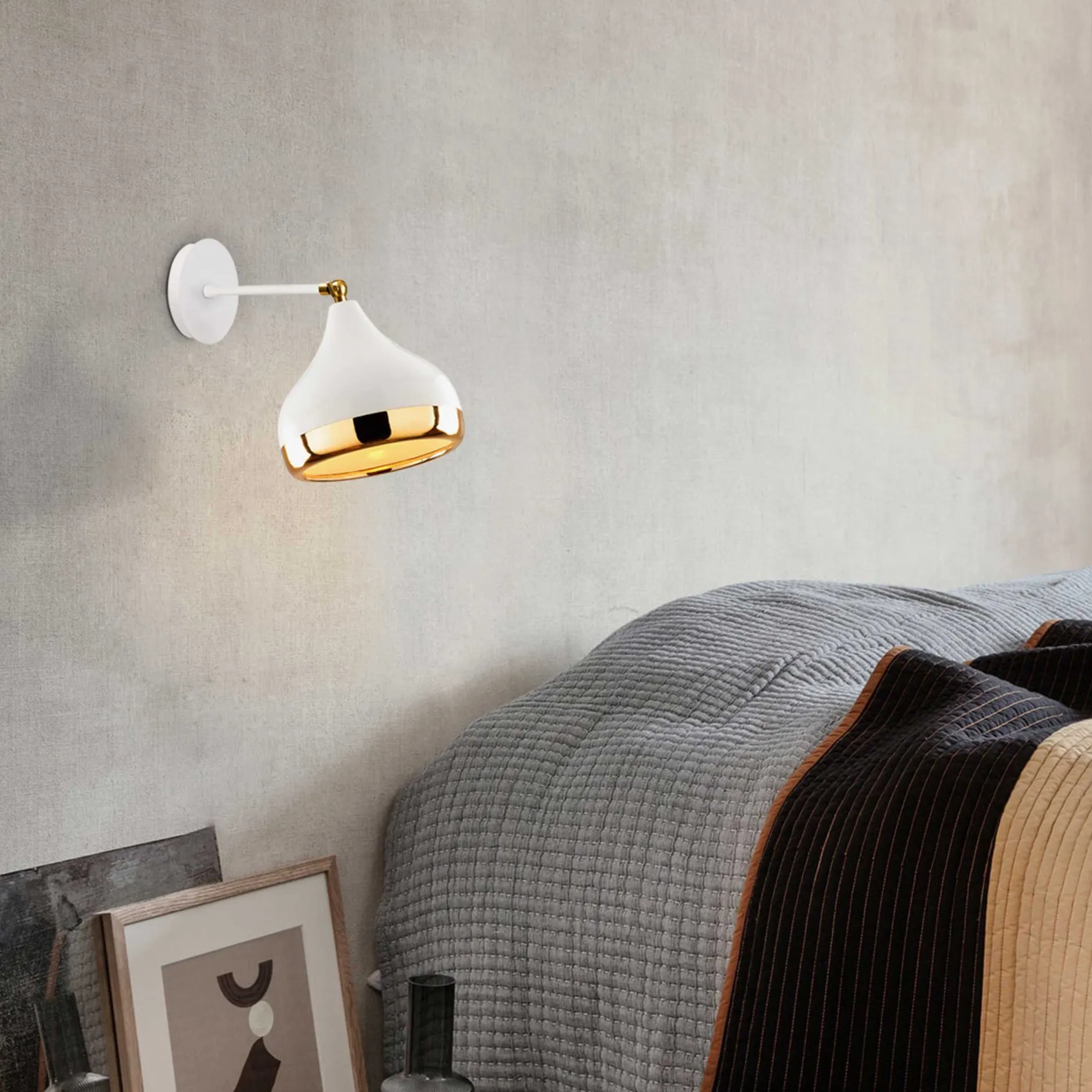 Yıldo Wandleuchte | METALLGEHÄUSE | Weiß, Gold
