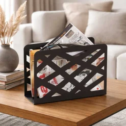 Zeitungsständer | 35 x 10 x 26 cm | Schwarz