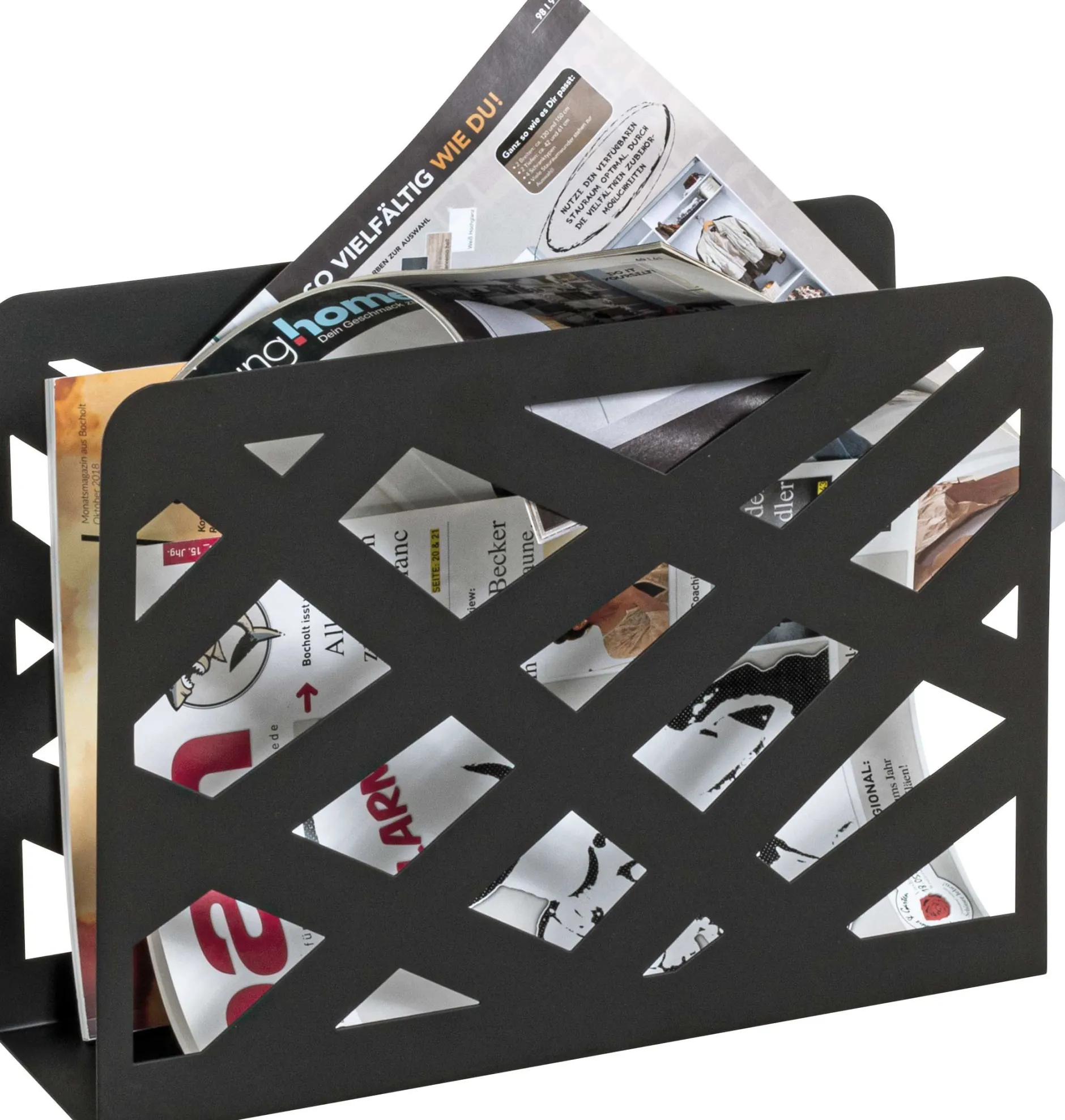 Zeitungsständer | 35 x 10 x 26 cm | Schwarz
