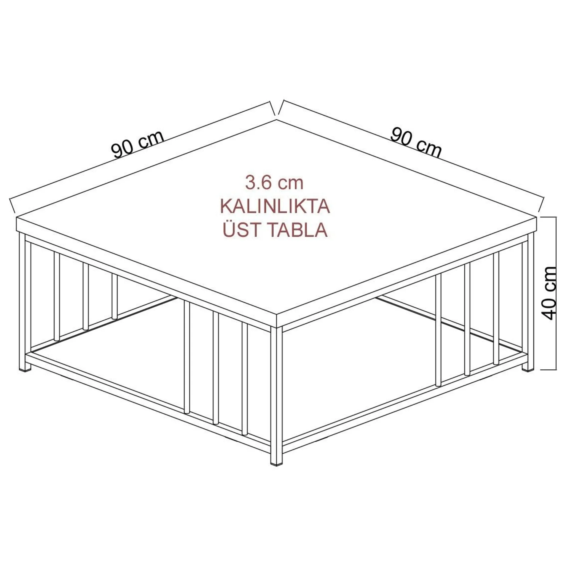 Zenn Couchtisch | 100 % MELAMIN | Walnuss, Schwarz