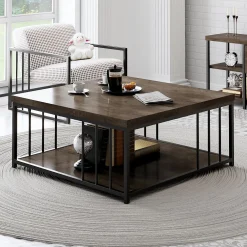 Zenn Couchtisch | 100 % MELAMIN | Walnuss, Schwarz