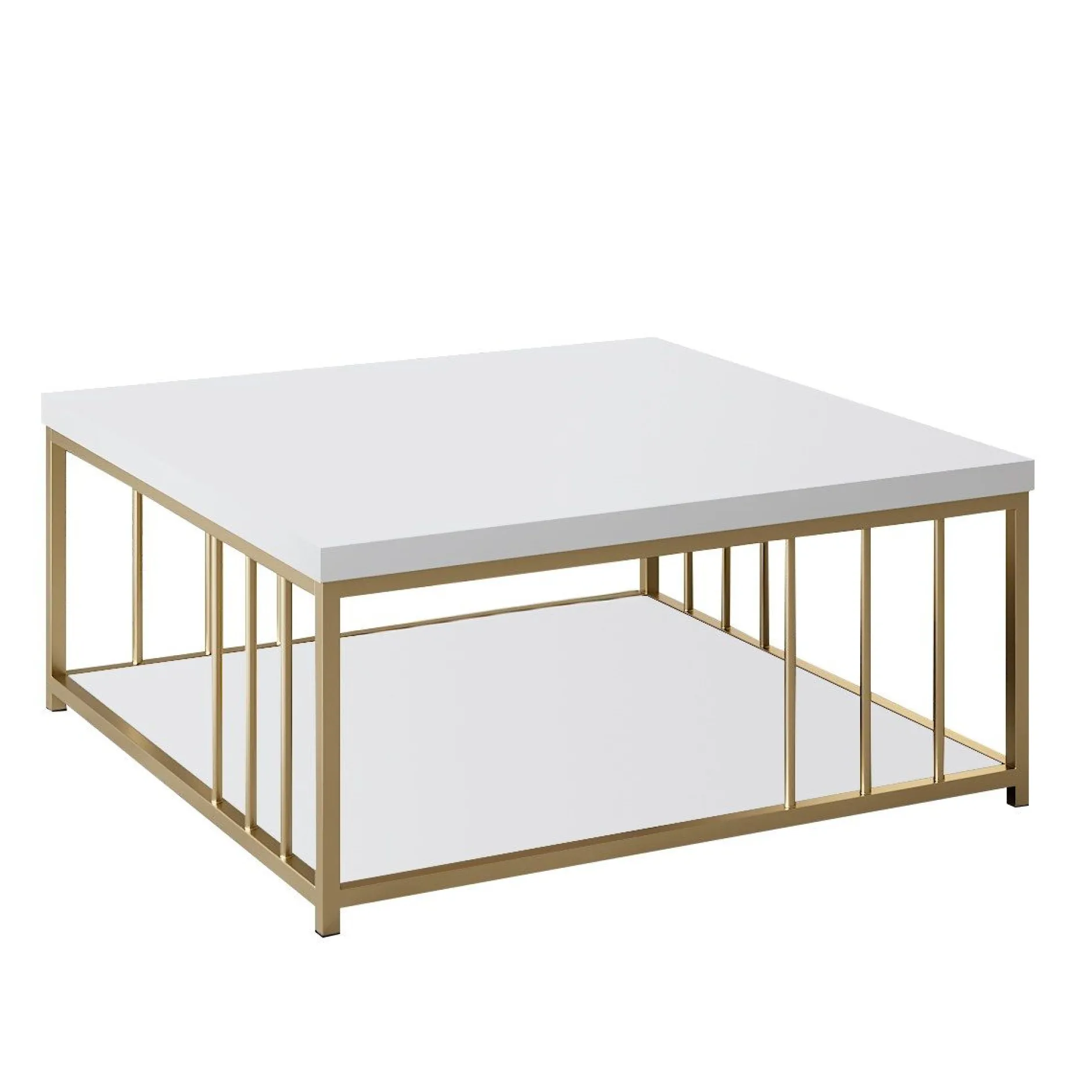 Zenn Couchtisch | 100 % MELAMIN | Weiß, Gold