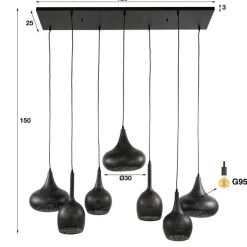 Zeppos Hängeleuchte 120 cm-Artic schwarz