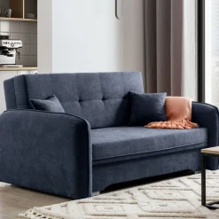 Zweisitziges Sofa mit Schlaffunktion Laina | 155 x 105 x 75 cm | Dunkelblau