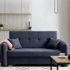 Zweisitziges Sofa mit Schlaffunktion Laina | 155 x 105 x 75 cm | Dunkelblau