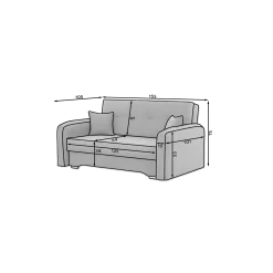 Zweisitziges Sofa mit Schlaffunktion Laina | 155 x 105 x 75 cm | Dunkelblau