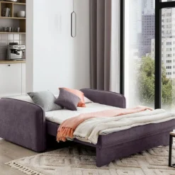 Zweisitziges Sofa mit Schlaffunktion Laina | 155 x 105 x 75 cm | Lila