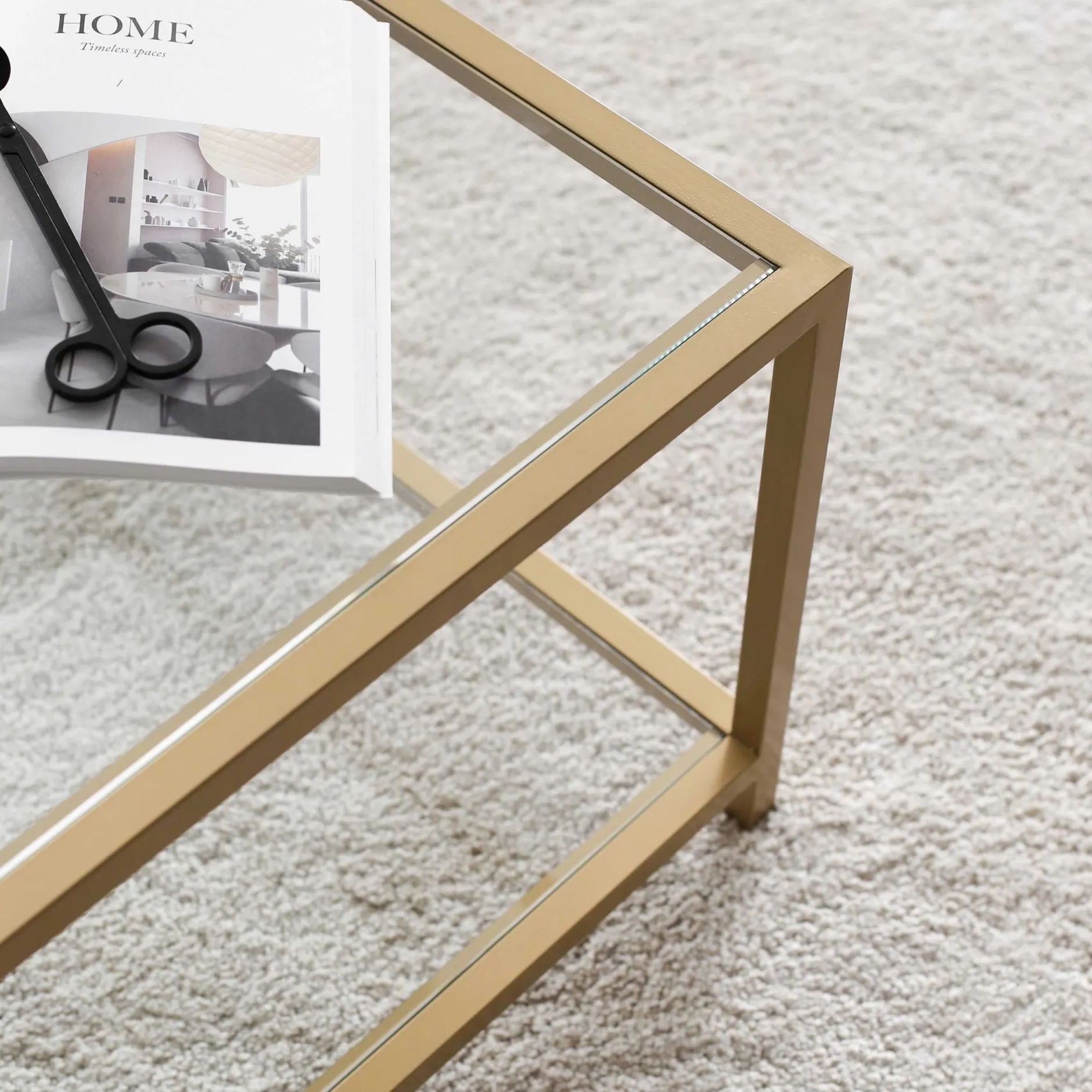 Zweite Chance Astro Couchtisch | METALLRAHMEN | Gold