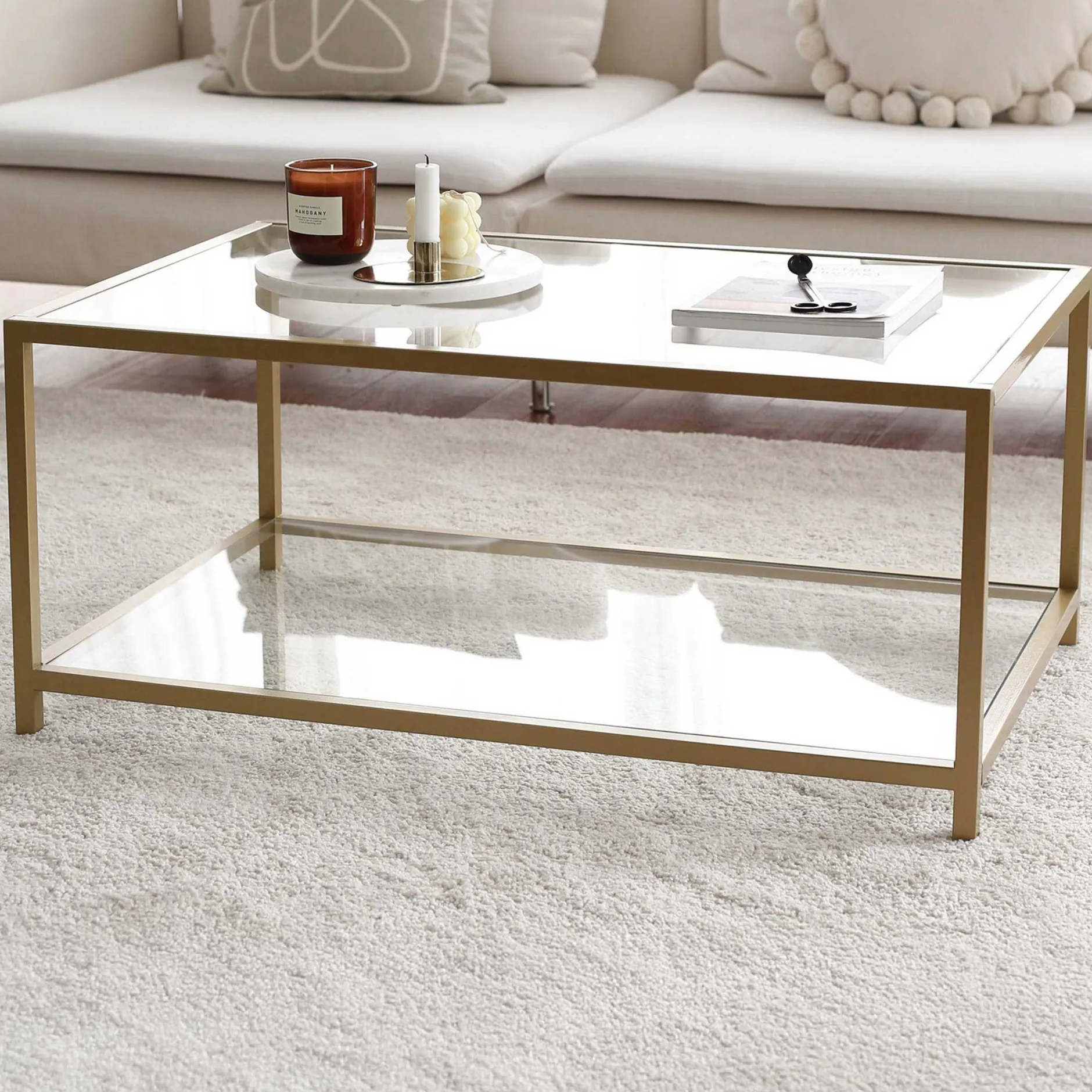 Zweite Chance Astro Couchtisch | METALLRAHMEN | Gold