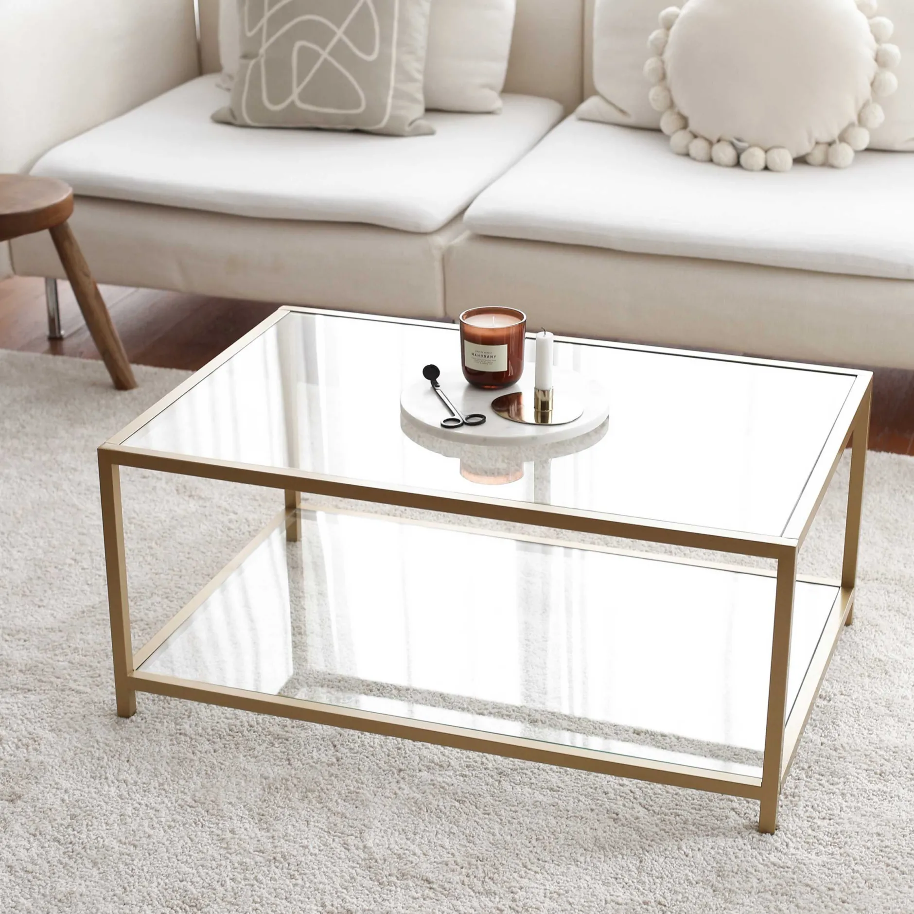 Zweite Chance Astro Couchtisch | METALLRAHMEN | Gold
