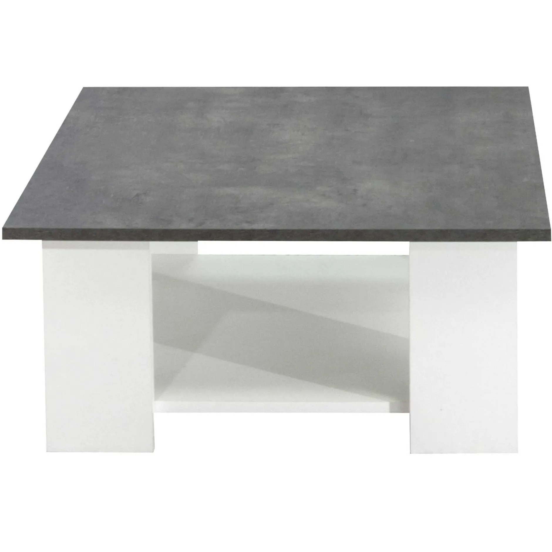 Zweite Chance Couchtisch Quadratisch 67x67 - Weiß/Beton