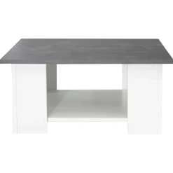 Zweite Chance Couchtisch Quadratisch 67x67 - Weiß/Beton