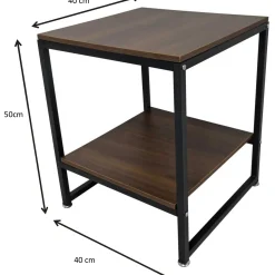 Zweite Chance Nik Beistelltisch - 40x40x50cm - schwarz/Walnuss