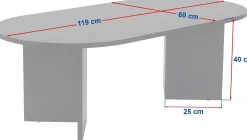 Zweite Chance Ovaler Couchtisch Sable - 119x60x40cm - Nussbaum Dekor