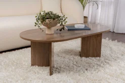 Zweite Chance Ovaler Couchtisch Sable - 119x60x40cm - Nussbaum Dekor