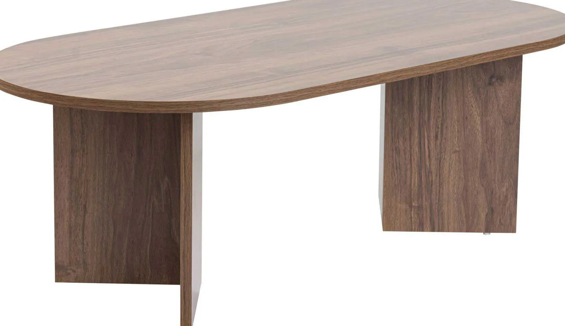 Zweite Chance Ovaler Couchtisch Sable - 119x60x40cm - Nussbaum Dekor