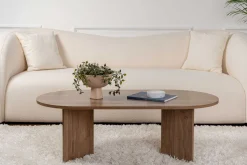 Zweite Chance Ovaler Couchtisch Sable - 119x60x40cm - Nussbaum Dekor