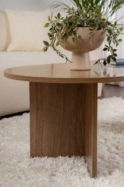 Zweite Chance Ovaler Couchtisch Sable - 119x60x40cm - Nussbaum Dekor