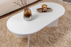 Zweite Chance Ovaler Couchtisch Sable - 119x60x40cm - weiß